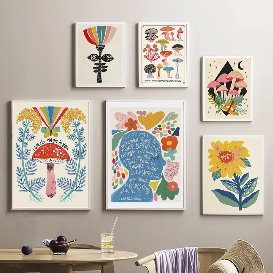 Boho Mushroom Butterfly Sunflo - Resin Art Quote recension och pris