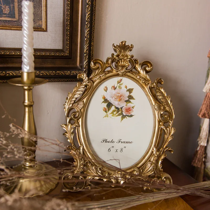 Retro Gold Oval Resin Photo Fr - Resin Art Gift For Wedding recension och pris